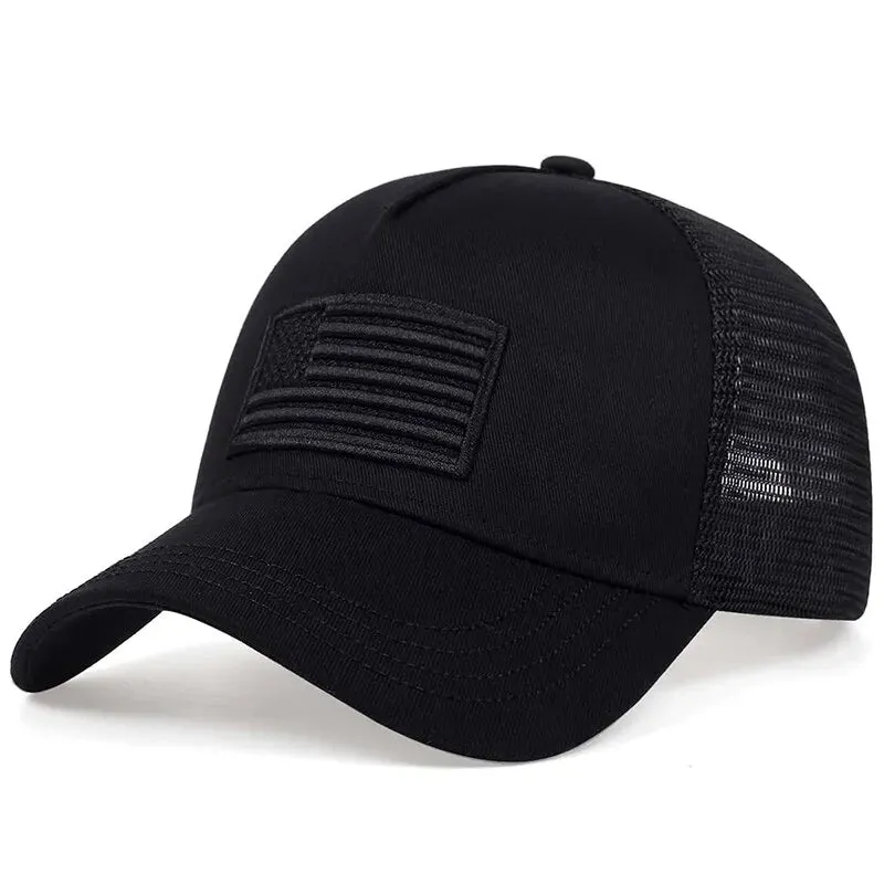 Trucker hat American Flag Baseball cap Net Cap Adjustable Casual trucker hat