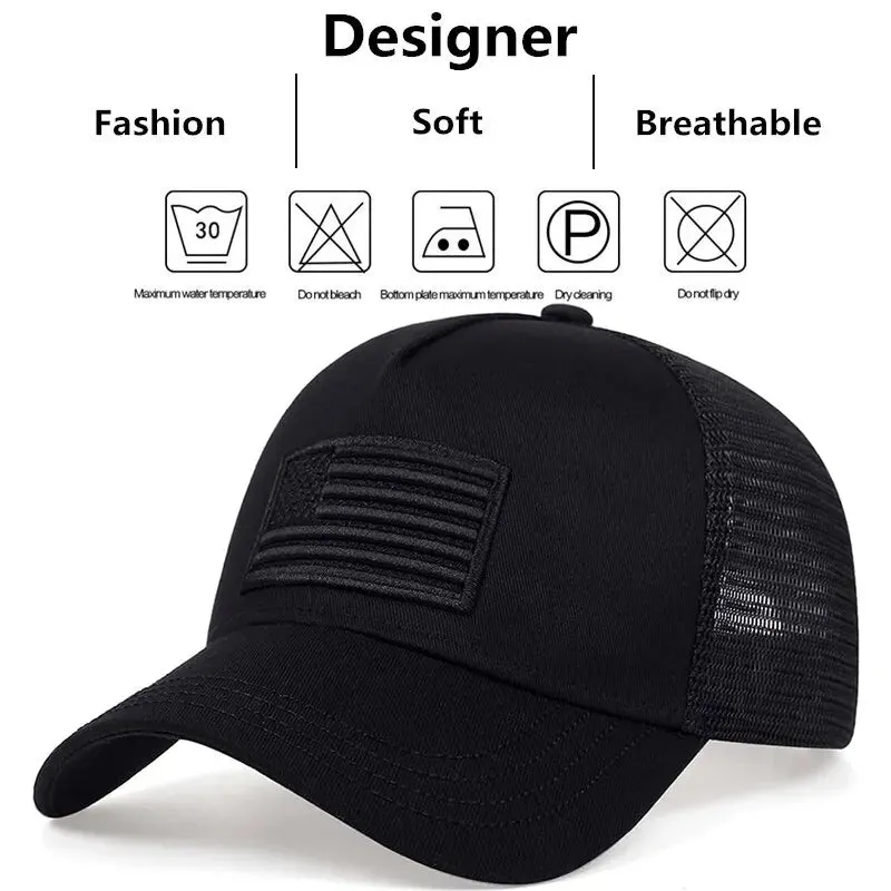 Trucker hat American Flag Baseball cap Net Cap Adjustable Casual trucker hat