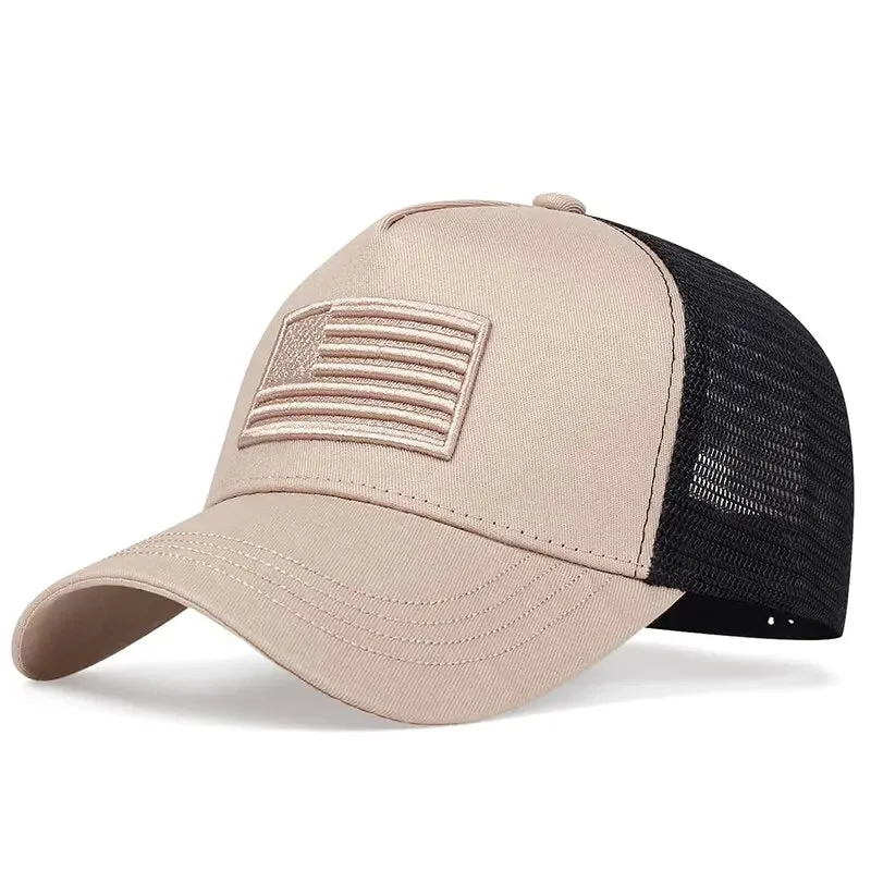Trucker hat American Flag Baseball cap Net Cap Adjustable Casual trucker hat