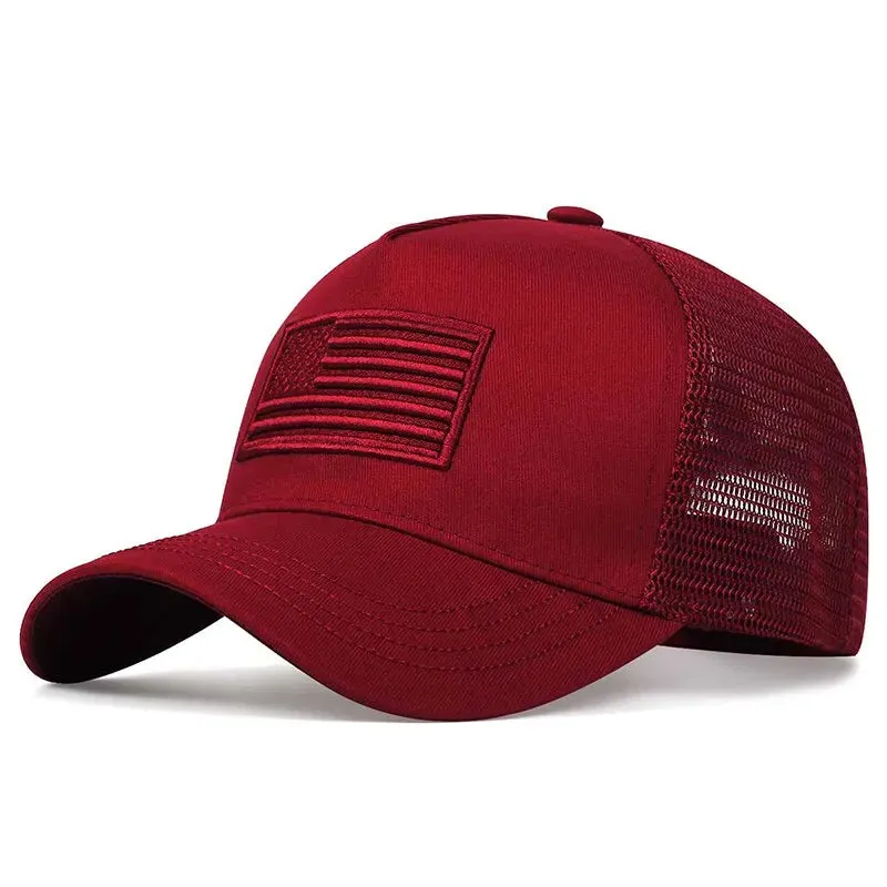 Trucker hat American Flag Baseball cap Net Cap Adjustable Casual trucker hat