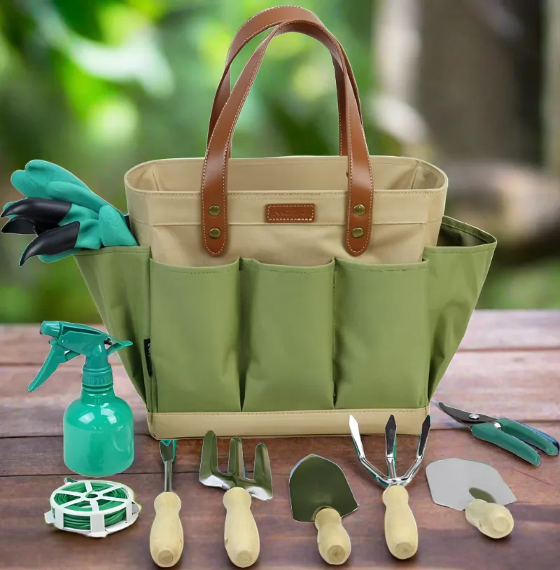 Ultimate Gardening Tools Set with Free Kneeler Pad, Digging Gloves & Durable Accessories