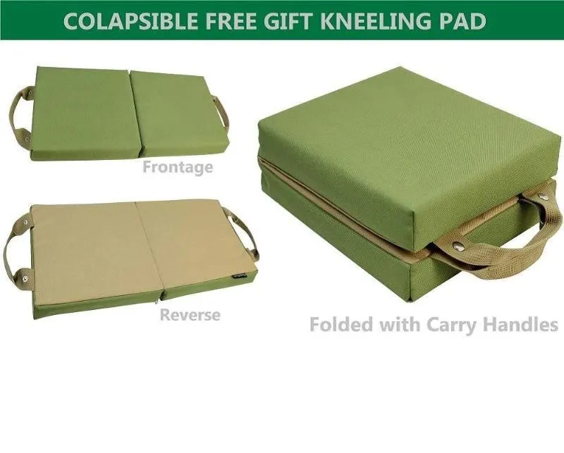Ultimate Gardening Tools Set with Free Kneeler Pad, Digging Gloves & Durable Accessories