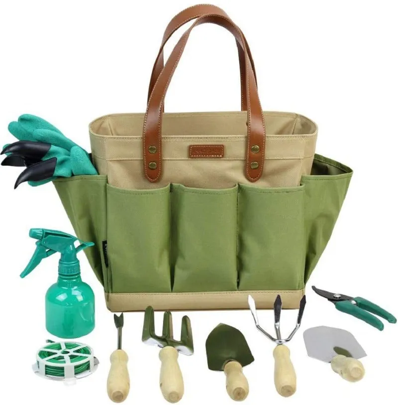 Ultimate Gardening Tools Set with Free Kneeler Pad, Digging Gloves & Durable Accessories