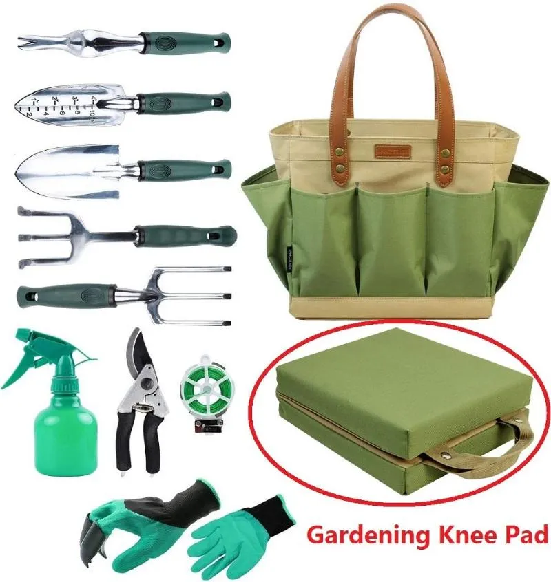 Ultimate Gardening Tools Set with Free Kneeler Pad, Digging Gloves & Durable Accessories