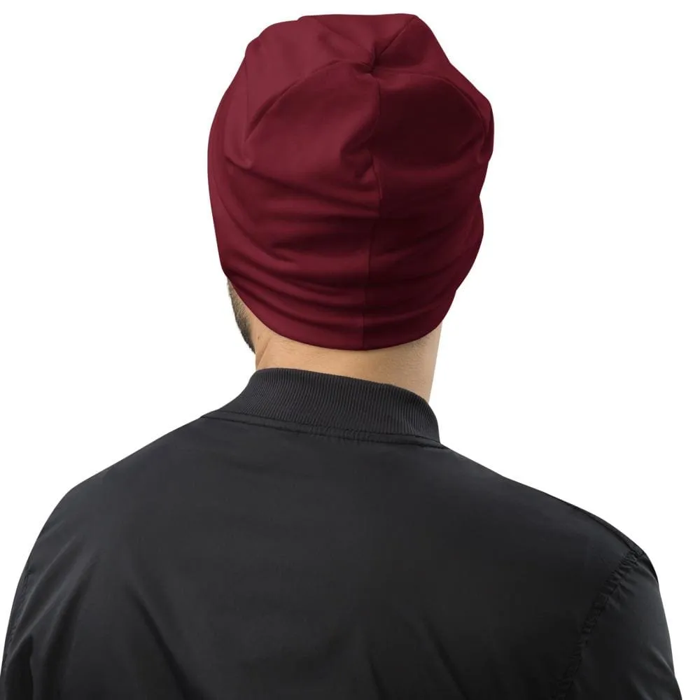Uniquely You Beanie Hat - Burgundy Slouchy Beanie Prayer Warrior Print Men/Women