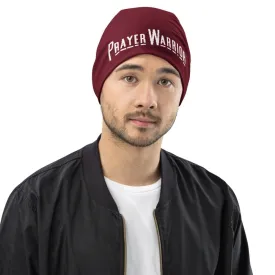 Uniquely You Beanie Hat - Burgundy Slouchy Beanie Prayer Warrior Print Men/Women