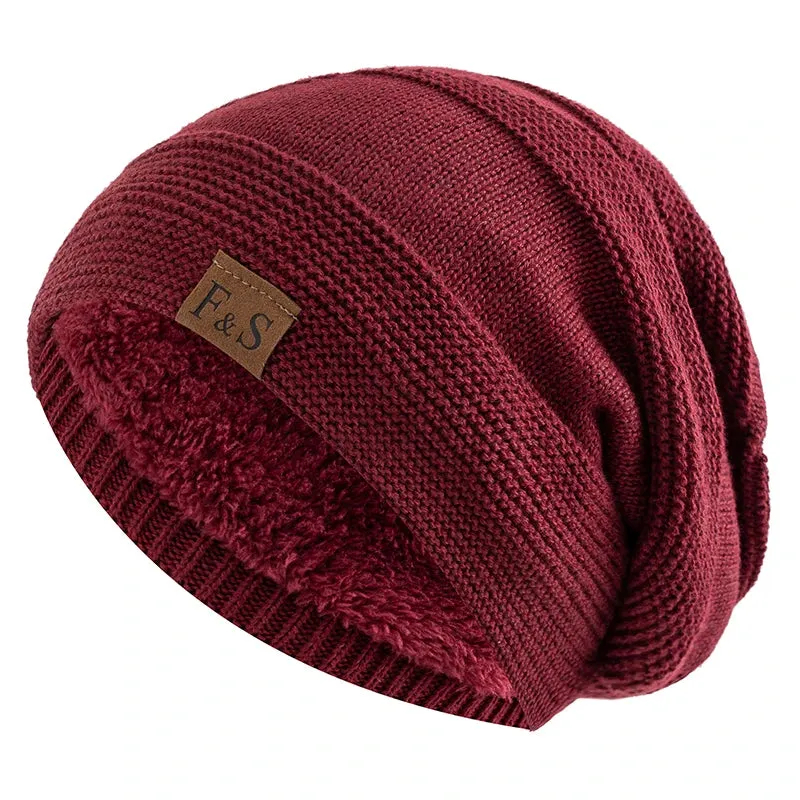 Unisex Slouchy Winter Beanie - Fur Lining