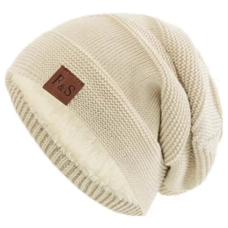 Unisex Slouchy Winter Beanie - Fur Lining