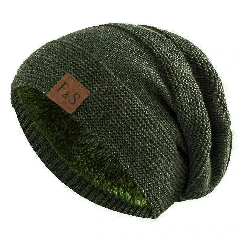 Unisex Slouchy Winter Beanie - Fur Lining