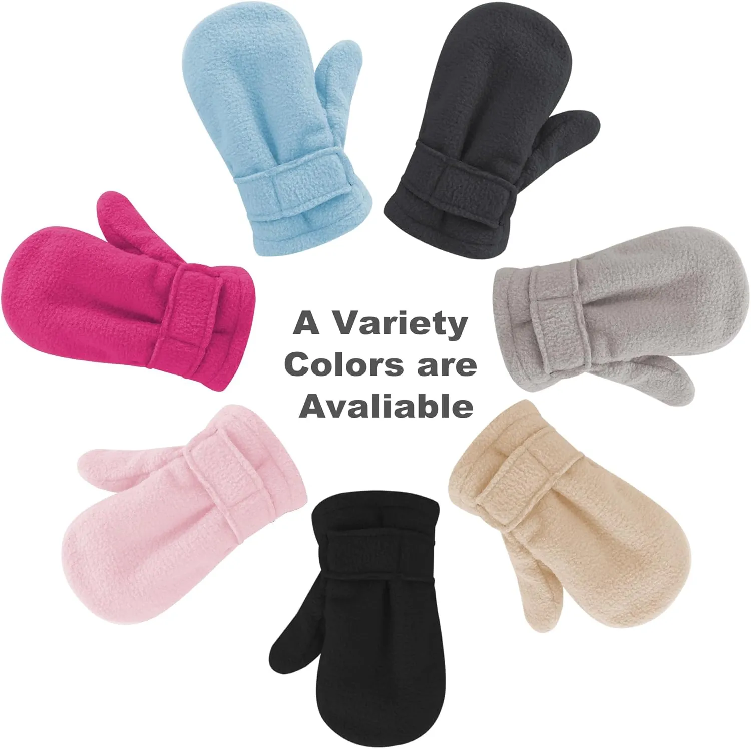 UTTPLL Toddler Mittens Unisex Sherpa Lined Fleece Gloves Winter Warm Easy-On Kids Winter Outdoor Mittens for Baby Boys Girls