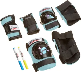 Wipeout Dry Erase Kids Pad Set with Knee Pads, Elbow Pads, and Wristguards