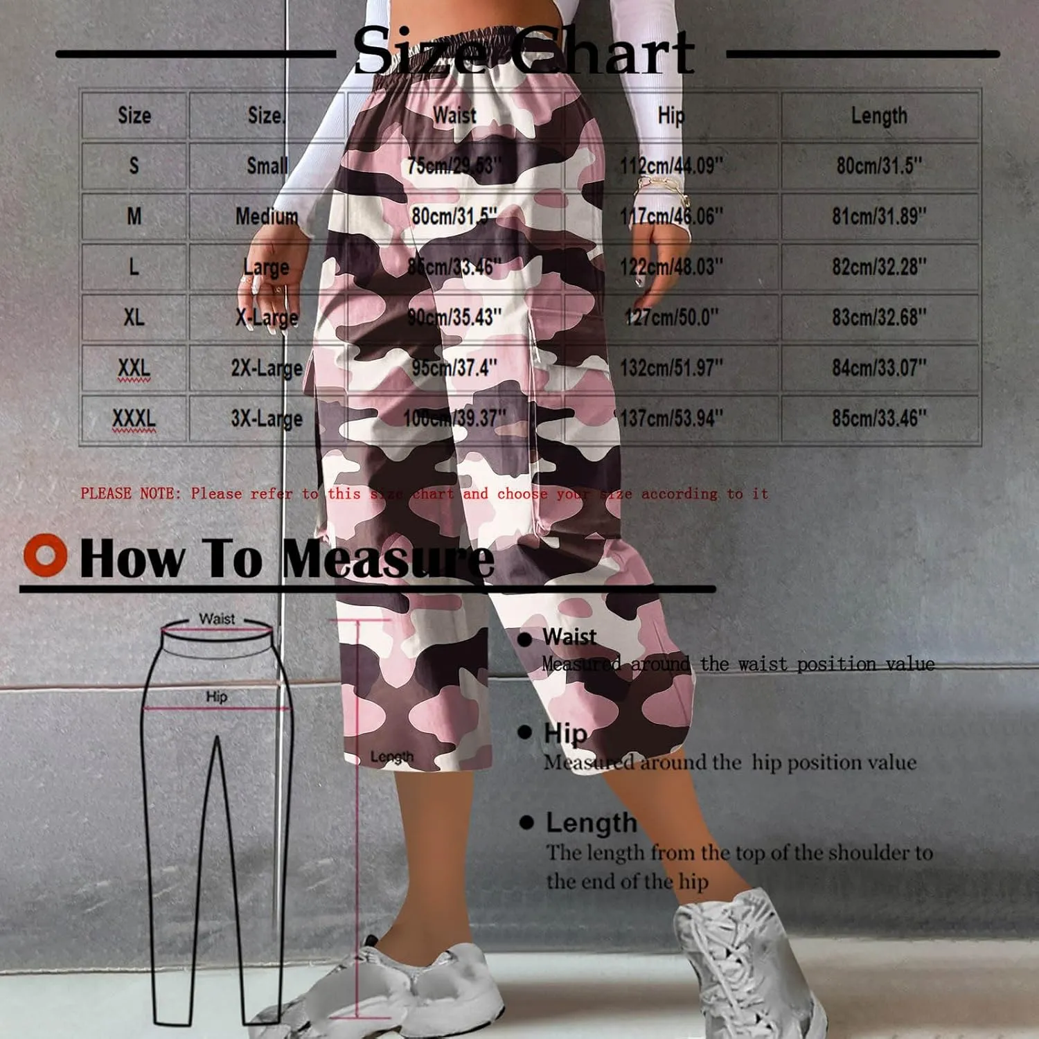 Women's Cargo Capris Hiking Pants Lightweight Outdoor Athletic Travel Casual Loose Fit Camouflage Pants with Pockets