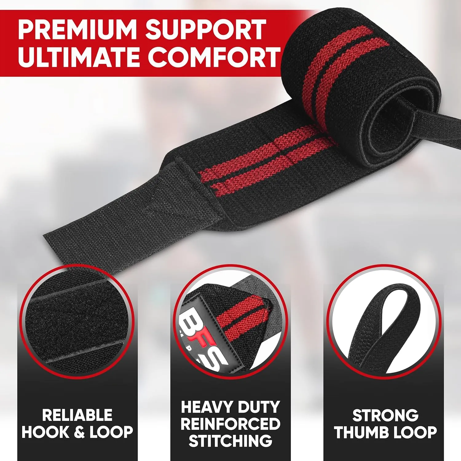 Wrist Wraps for Weightlifting,18 Premium Quality Wrist Straps for Weightlifting,Weight Lifting Wrist Wraps with Thumb Loop for Curls Dips,Powerlifting Weight Training Men Women